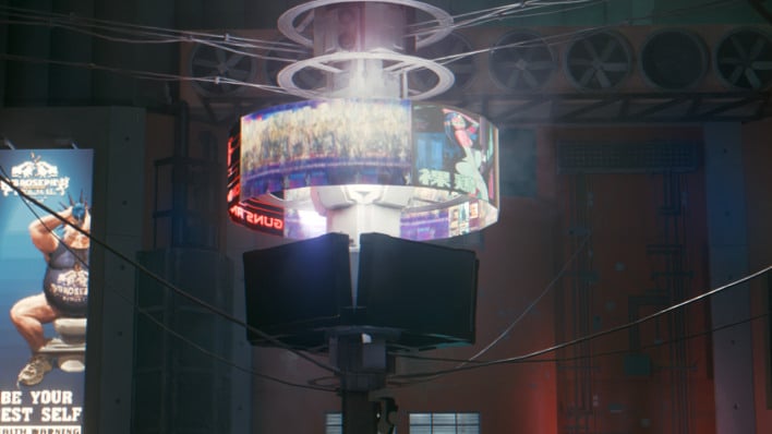 cyberpunk broken sign