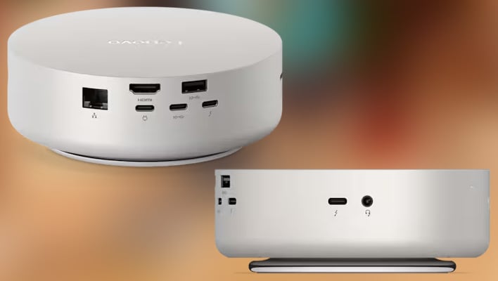 Renders of Lenovo's Yoga Mini i Gen 11 mini PC that show the ports.