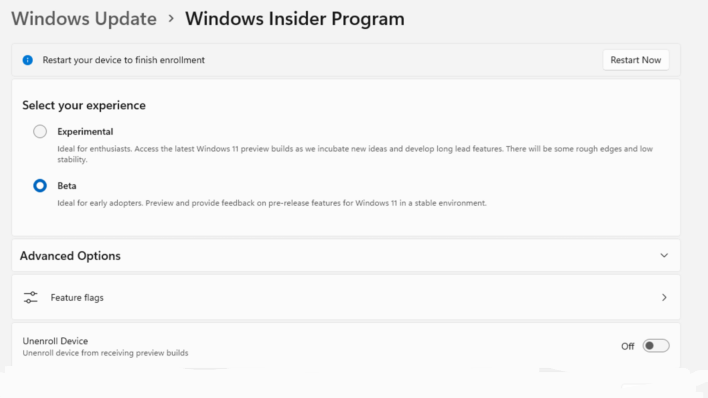 win11 wip channelselection