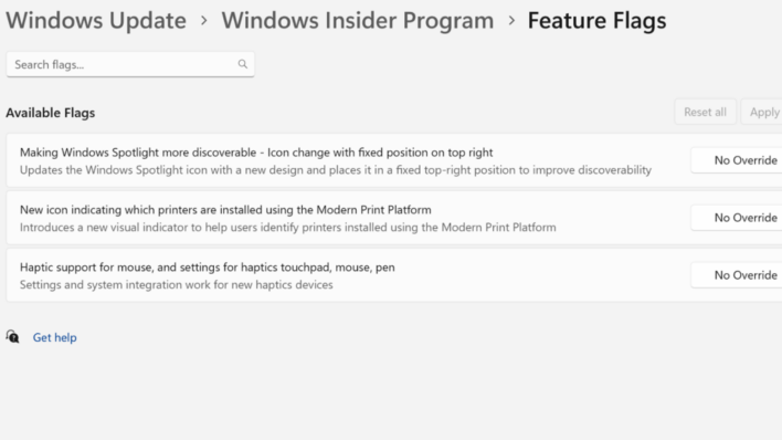 win11 wip featureflags