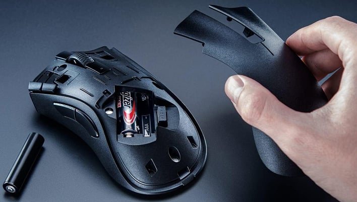 Razer DeathAdder V2 X HyperSpeed mouse with the cover removed.