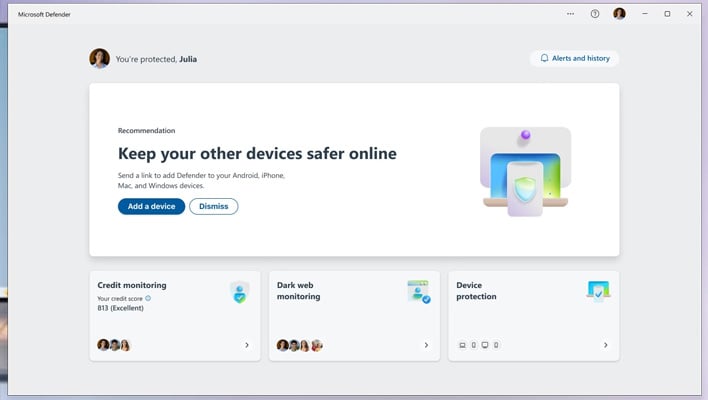 Microsoft Defender screenshot.