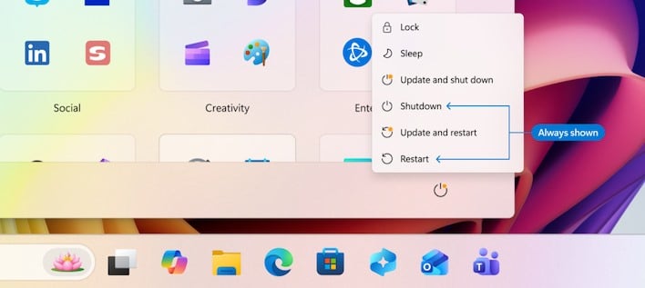 shutdown without updating