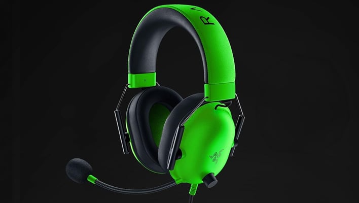 Razer BlackShark V2 X gaming headset on a black background.