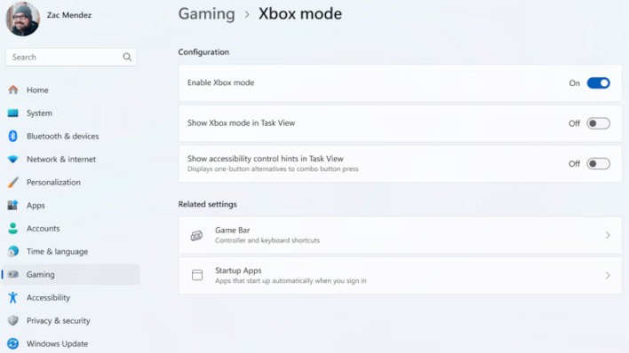xbox mode enable