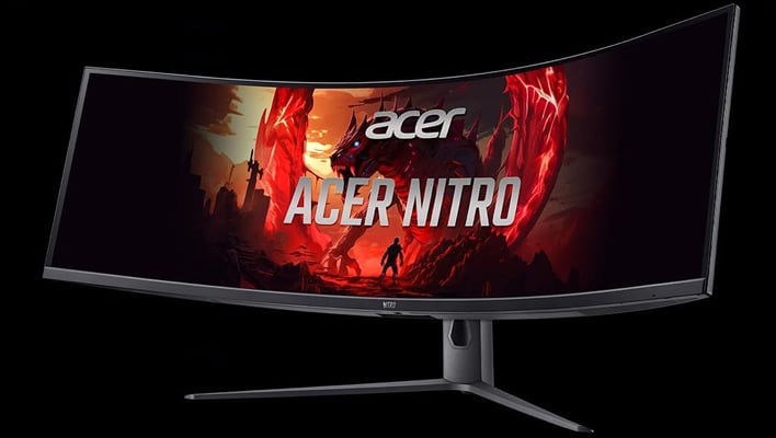 Acer Nitro monitor on a black background.