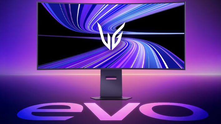 Render of an LG UltraGear Evo AI OLED monitor.