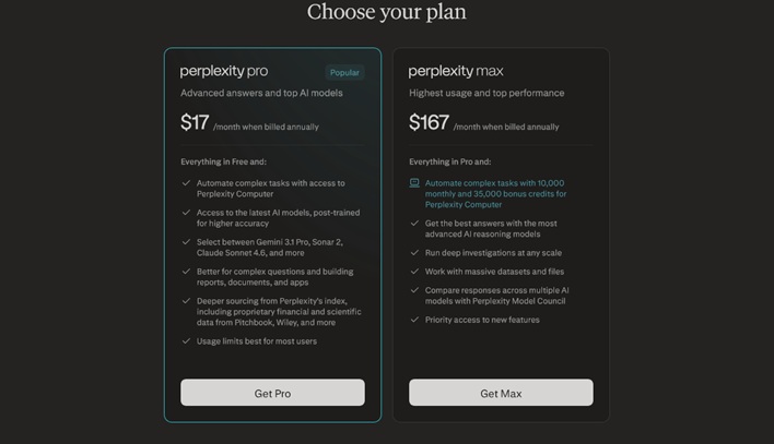 perplexity ai plans