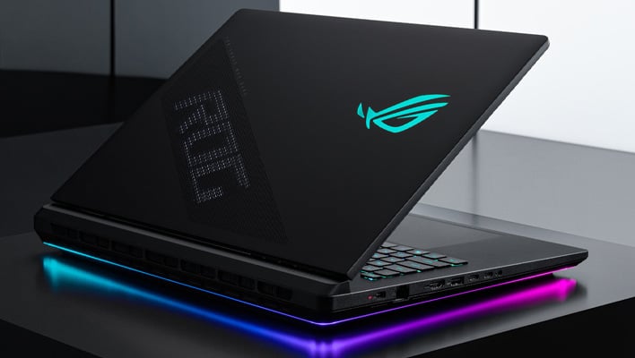 Angled rear view of the ASUS ROG Strix SCAR 18 laptop.