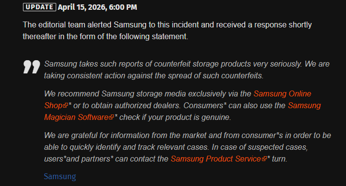 computerbase translated samsung statement