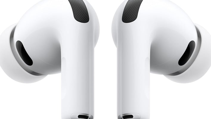 Apple AirPods Pro 3 earbuds (closeup renders).