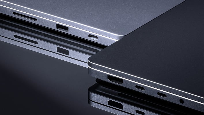 Closeup of the ports on Microsoft's Surface Laptop Ultra.