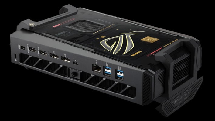 Render of the ports on the ASUS ROG NUC 16 Edition 20 mini PC.