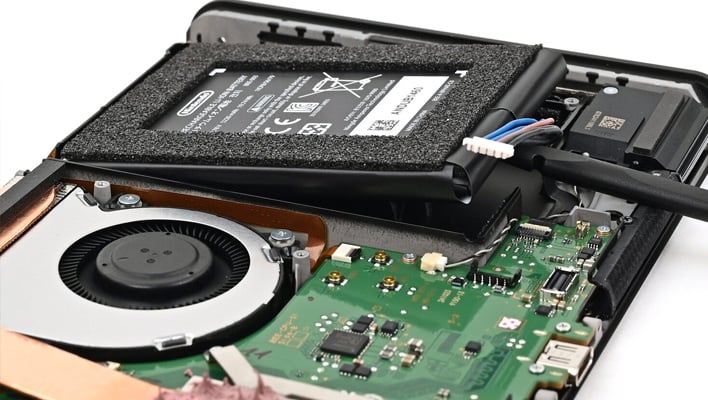 Bettery being removed from a Nintendo Switch 2 console.
