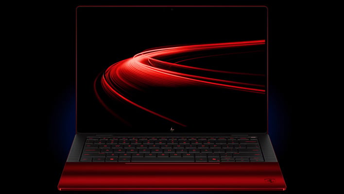 Front render of HP's Scuderia Ferrari laptop.