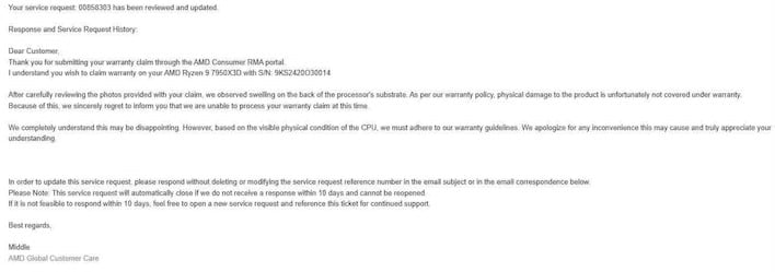 amd customer service response