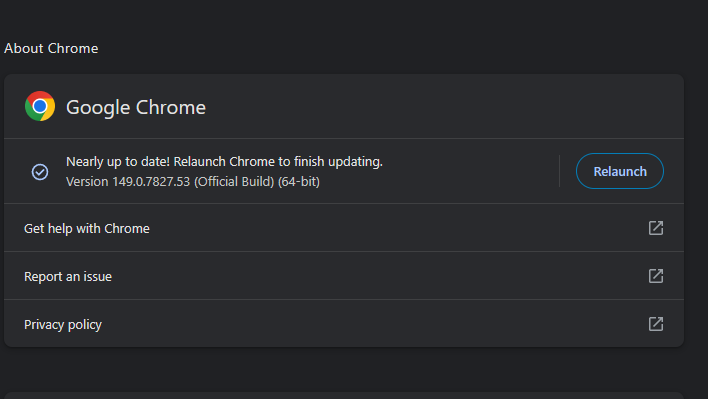 chrome update v149