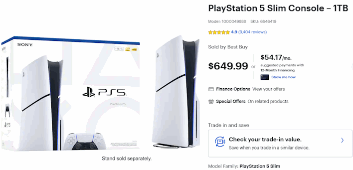 ps5 slim console 649
