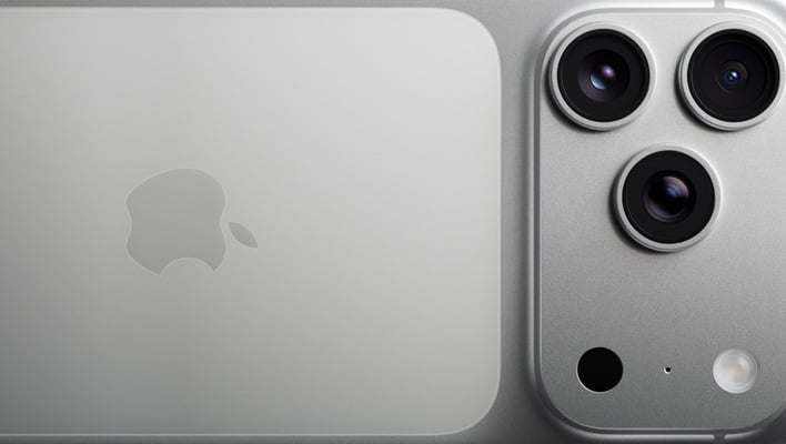 Closeup render of the iPhone 17 Pro laying sideways.