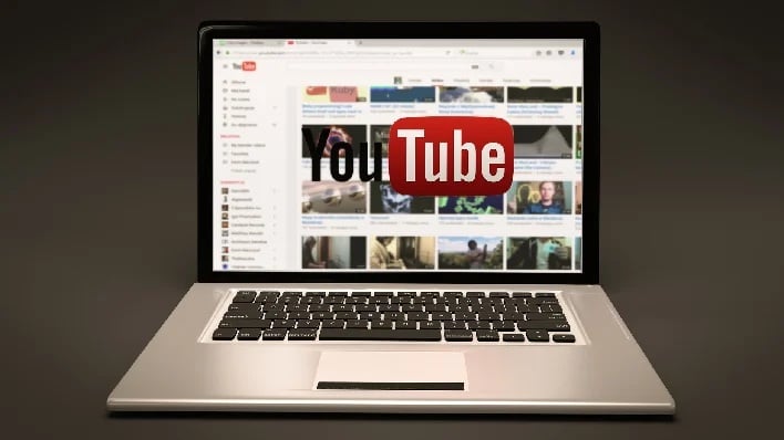 YouTube on your laptop screen