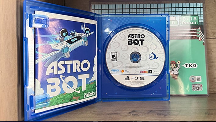 Astro Bot disc in its sleeve.