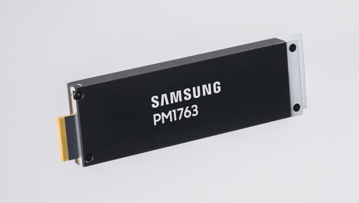 Angled render of Samsung's PM1763 SSD.