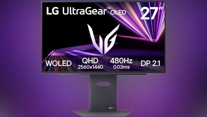 LG monitor on a blurred background.
