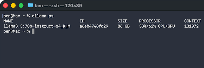 ollama mac cpu gpu usage