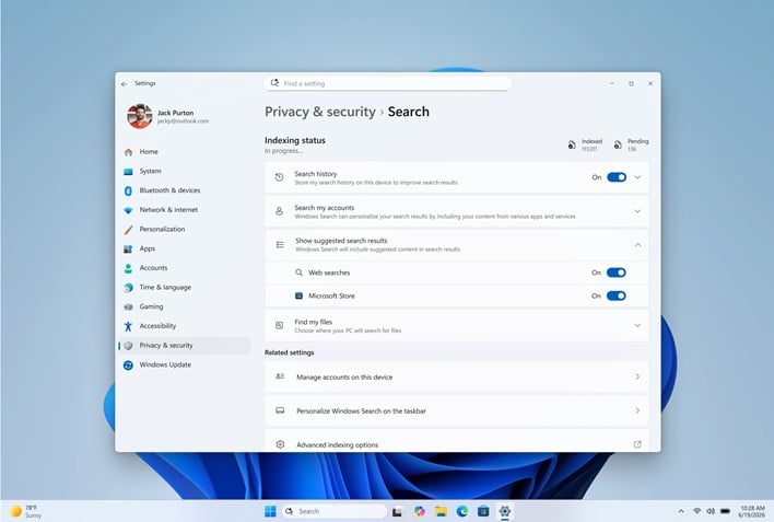 windows search update path