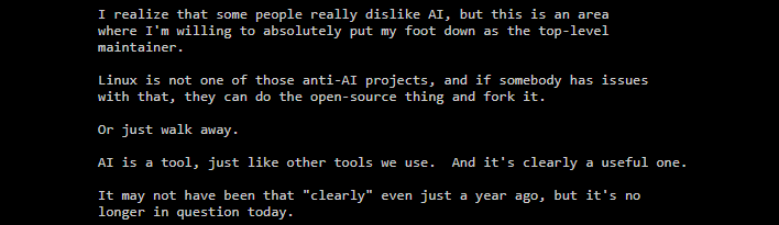 linus torvalds on ai in linux