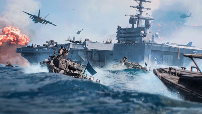 Battlefield 6 scene in the ocean.