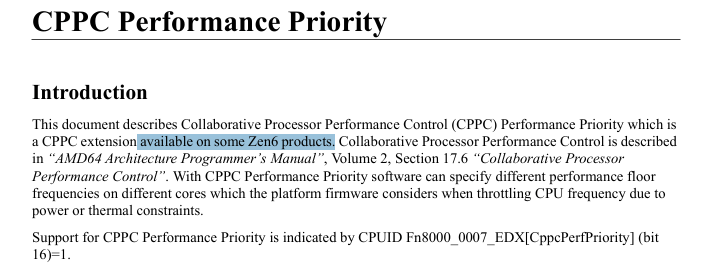cppc performance priority