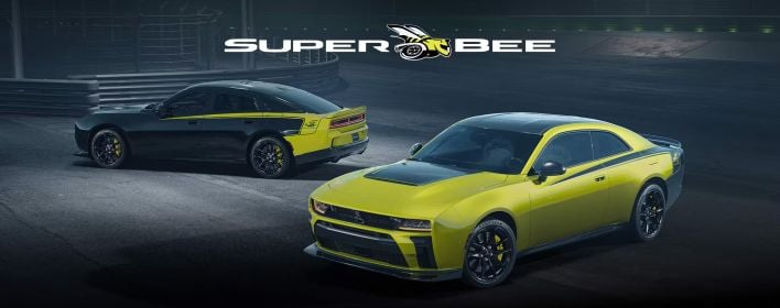 2027 Dodge Super Bees (front and rear angled shots)