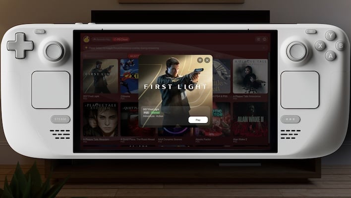 Valve Steam Deck running Asobi: Remote Play