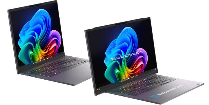 Lenovo Project Swan screen in standard and unfurled positions