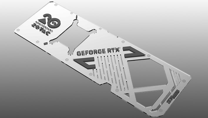 Zotac Gaming GeForce RTX 5080 Solid Core OC 20th Anniversary backplate