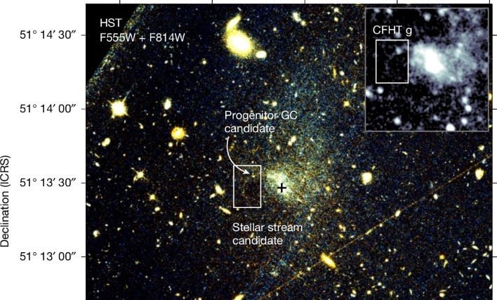 Composite image of HST ACS/WFC F555W and F814W observations of the ultra-diffuse host galaxy, UGC&thinsp;9050-Dw1