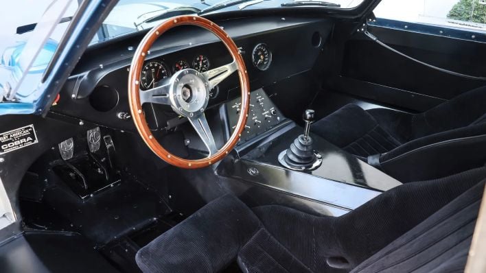 Fully restored interior of the Shelby Cobra Daytona Coupe