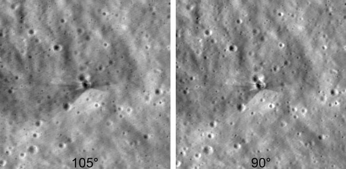 Different viewing angles of the impact as captured by the LRO