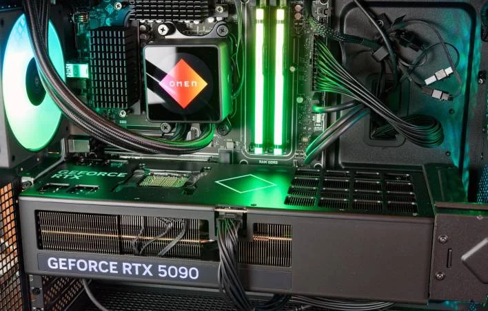 GeForce RTX 5090 inside an HP Omen 45L desktop
