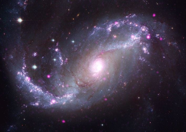 A barred spiral galaxy