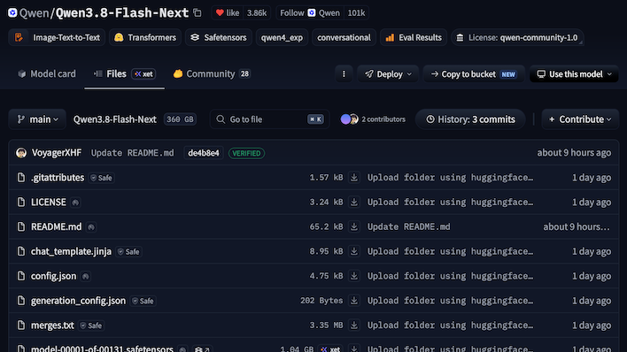 screenshot hugging face repo
