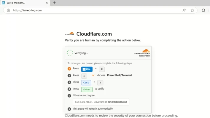 A TerminalFix page impersonating Cloudflare.