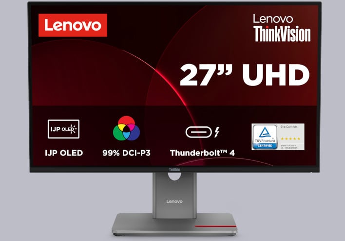 The Lenovo ThinkVision P27UL-40 IJP OLED monitor.