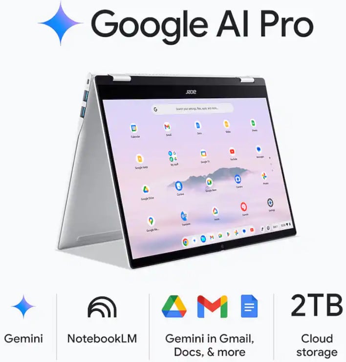 The Acer Chromebook Plus Spin S14.