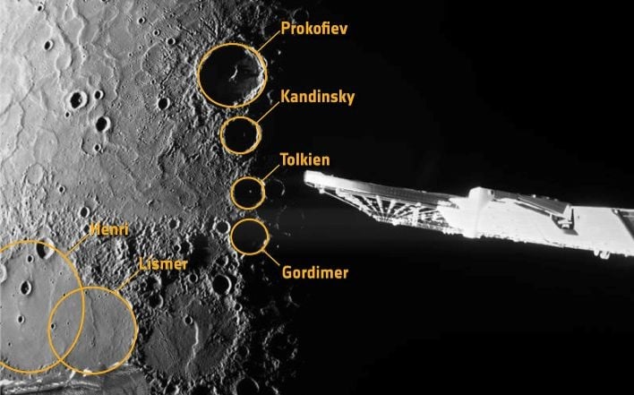 Mercury's north pole on 8 January 2026 during the 6th and final gravity assist at the planet