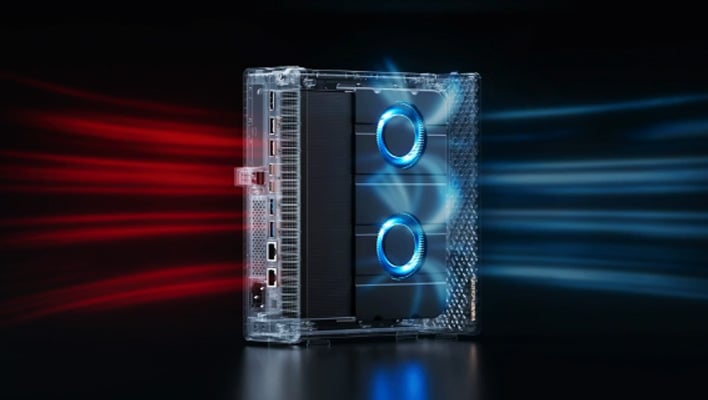 Minisforum MS-S1 Max-495 mini PC with dual turbine fans