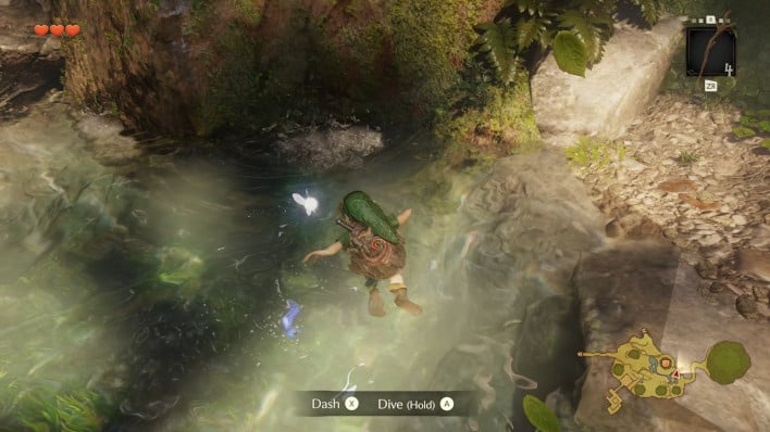 Swimming shows off realistic ripples and waves.