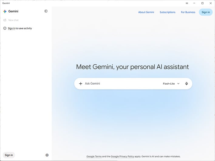 Gemini app for Windows