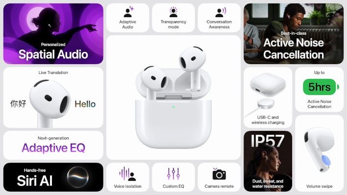 Official AirPods 5 presentation slide.